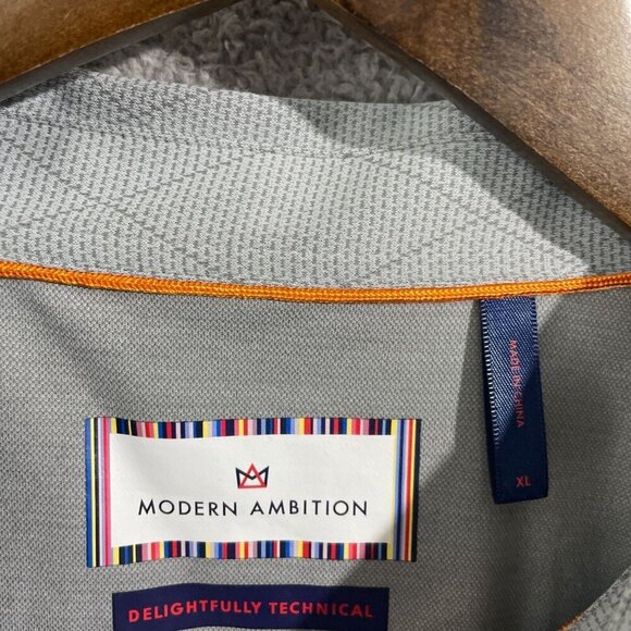 NEW Modern Ambition Mens XL Gray Short Sleeve Polo Shirt Organic Cotton - Picture 5 of 8